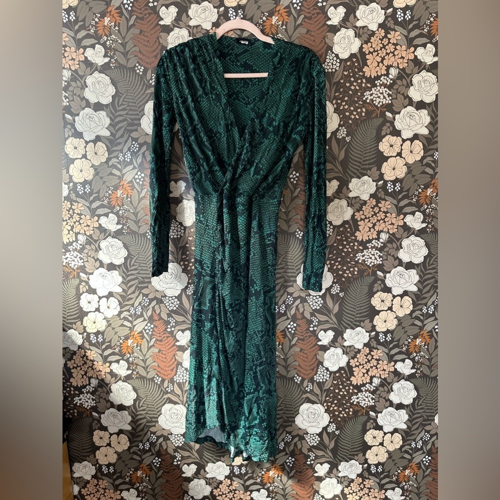 Atlein Green Snake Print Dress size US 6 - Picture 6 of 9